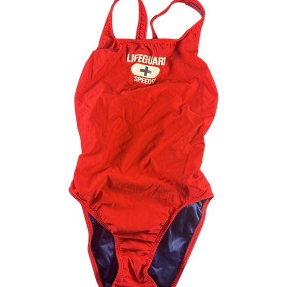 Speedo Women's Vibrant Red Lifeguard Swimsuit (A282) - Picture 2 of 8